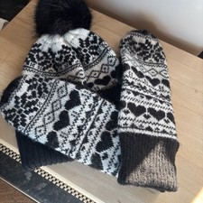 Next Alpaca Wool Hat And Mittens Set Bnwot