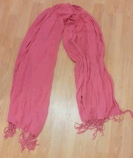 New Cerise Bright Pink Pashmina Wrap Scarf Shawl Fringe Tassles One Size Adults