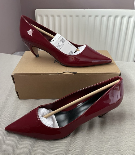 Mng burgundy patent - patent, leather