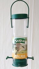Pk of 2 Plastic Wild Bird Hanging Niger Seed Feeder 20cm(8")4 Port EasyFill Supa