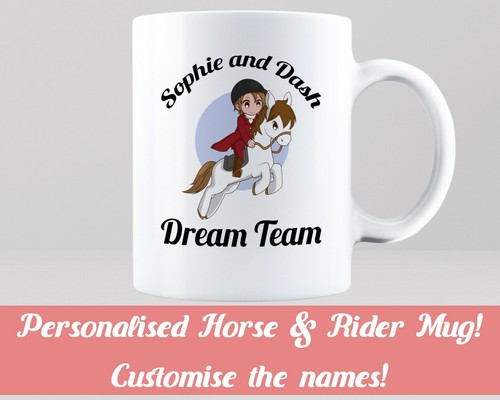 Personalised horse rider mug - horse,