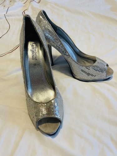 Ladies silver high heel shoes - ladies,