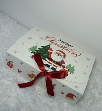 Festive Merry Christmas Gift Box with Ribbon Perfect for Christmas Gifts