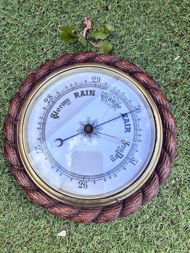 Vintage wall barometer rope - vintage,