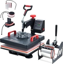 CREWORKS 15"x15" Heat Press Machine, 5 in 1 360 Degree Swing Away Heat Press wit