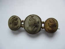 Lava  brooch antique Victorian