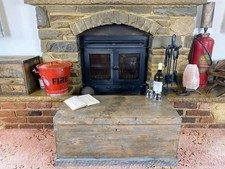 Old Antique Pine Chest, Vintage Wooden Storage Trunk, Blanket Box, Coffee Table.