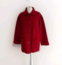 Saint James Depuis 1889 Womens Size UK 14 Red 100% Boiled Wool Jacket Pockets.