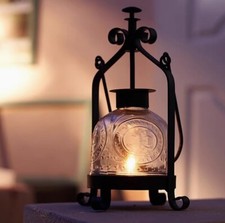 Vintage Iron candle holder with handle windproof Lantern Retro Creative Romantic