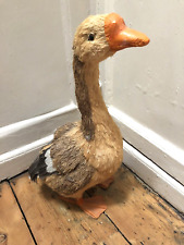 Stunning Rare Vintage Papier-mâché & Feathers Life-Sized Goose Figure