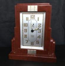 VINTAGE FRENCH JAZ  ART DECO BAKELITE STYLE CLOCK 70 YEARS ANNIVERSAY CLOCK