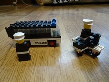 Vintage Lego Police Van, Motorcycle, & Officers
