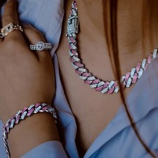 Miami Silver Pink Cuban Hip