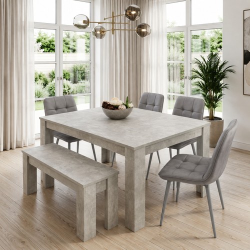 Grey dining table with - grey,
