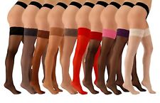 Aurellie Sheer Hold-Up Stockings Lace Top with Silicone 20 Denier XS - 4XL