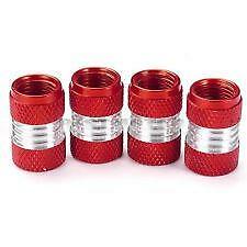 Metallic RED Metal Steel Dust Valve Wheel Tyre Caps (DC5) fits Classic (V)