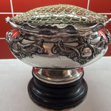 Antique Silver Plated Rose /