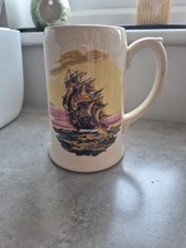 Vintage Sadler Staffordshire Beer Stein/ Tankard Ship