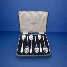 Antique Solid Silver Tea Spoons by Alexander Clark & Co Ltd Box 1931