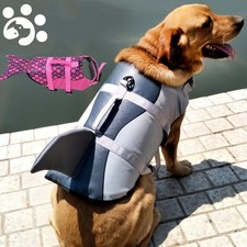 Cute Dog Life Vest Shark Mermaid Summer Jacket for Swimming Pets
