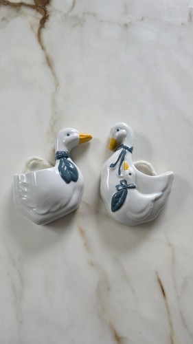 Vintage pair ceramic goose - pair,