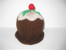 Novelty Christmas Pudding baby  hat hand knitted Newborn Great Present