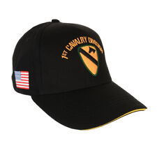 US Military 1st Cavalry Division Baseball Cap - Black Army Adjustable Hat