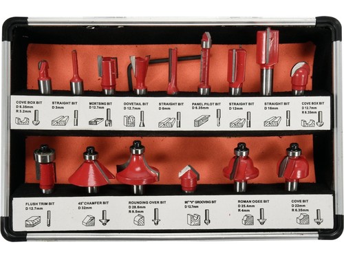 Router bit set shank - bit, 1/4"