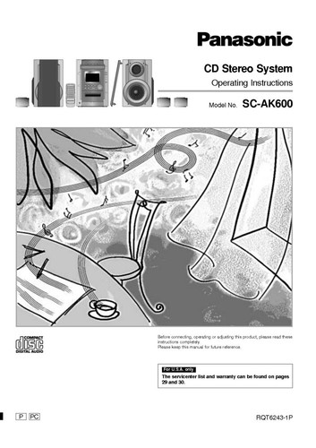 Panasonic ak600 stereo - sa-ak600, cd
