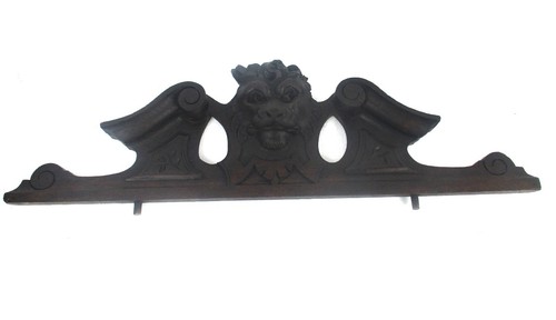 Carved wood oak pediment - wood, over