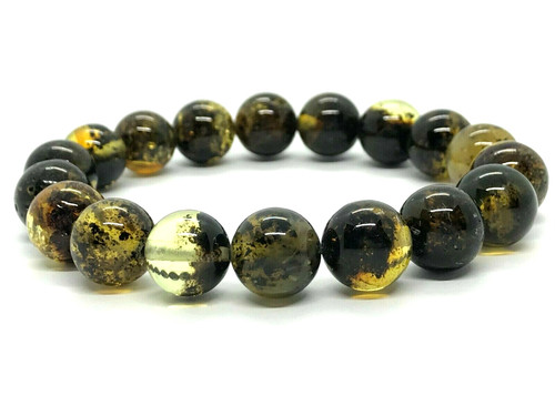 Amber bracelet round beads - bracelet,