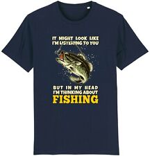 Thinking About Fishing T-Shirt Funny Joke Fisherman Gift Present Idea Dad Him