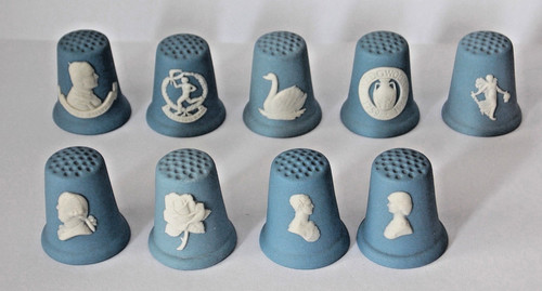 Nine wedgwood blue jasperware - blue,