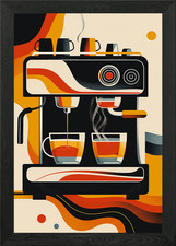 Retro Coffee Machine Art
