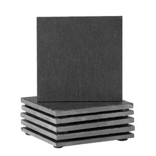 6x Linea Square Slate Coasters