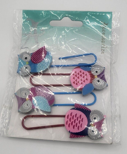 Owl shaped paper clips set - paper,