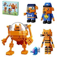 Dog man  Cartoon Cats Petey Building Block Kit 5PCS Cute Game Figures Robot Toys