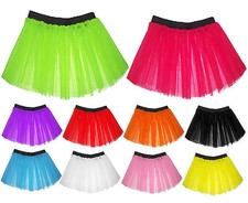 Child Tutu Skirt Childrens Kids Neon 3 Layers UV Flo Girls Hen Fancy Dress Party