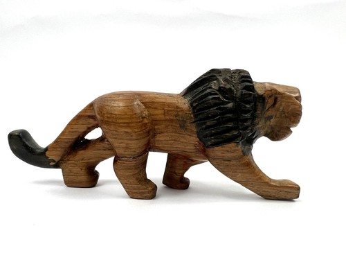 Vintage wooden lion - vintage,