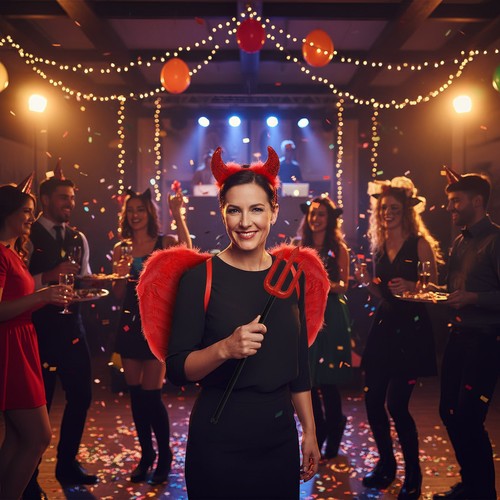 Red devil feather wings - wings, sequin
