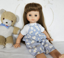 Beautiful Vintage Zapf Creation Doll ~ 18" Vinyl & Soft Bodied ~ Long Brown Hair