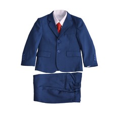 Boys Blue Checked Suit 5 Piece
