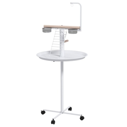 Wooden bird stand with ladder - wooden,