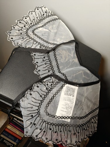 Women black lace detachable - black,