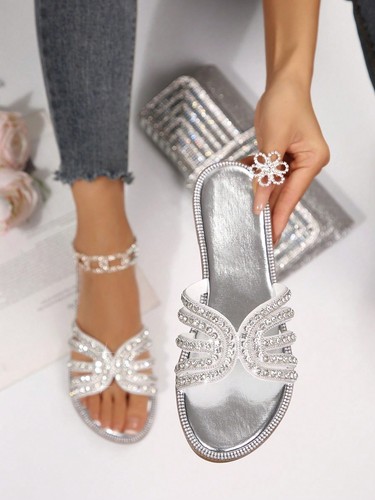 Women diamante flat - women's,