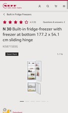 Integrate fridge freezer Neff