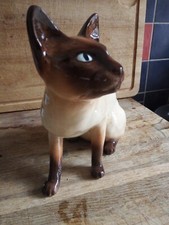 Large Sylvac ceramic Siamese Cat-Made in England-mid-century-mould no.5107