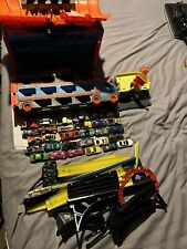 Hot Wheels Carrie Race Crate Track Plus Speed Way Hauler Plus Other Track & Cars