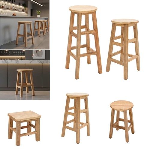 Solid wood high legs stool - high,