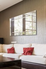 Large Mirror Silver Triple Bevelled Edge Venetian Wall 3Ft11 X 2Ft8 120cm X 80cm